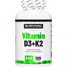 Survival Vitamin D3+K2 120 kapslí